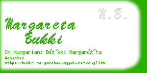 margareta bukki business card